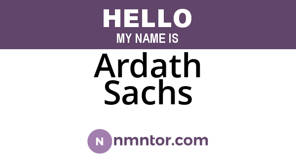 Ardath Sachs