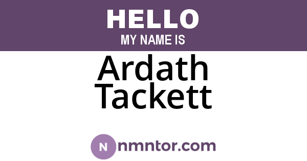 Ardath Tackett