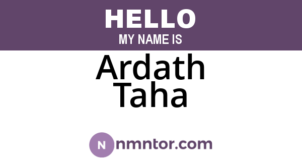 Ardath Taha