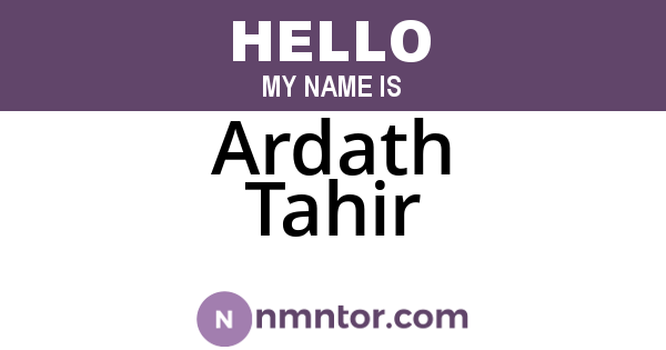 Ardath Tahir