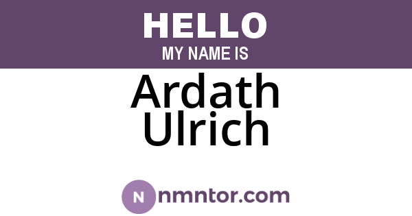 Ardath Ulrich