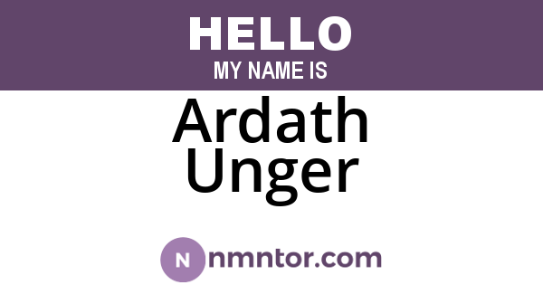 Ardath Unger
