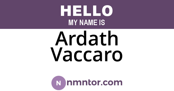 Ardath Vaccaro