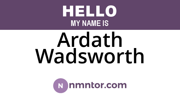 Ardath Wadsworth