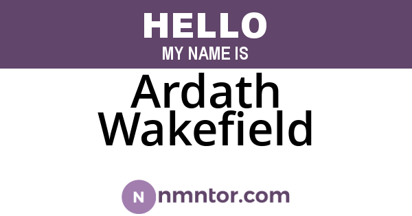 Ardath Wakefield