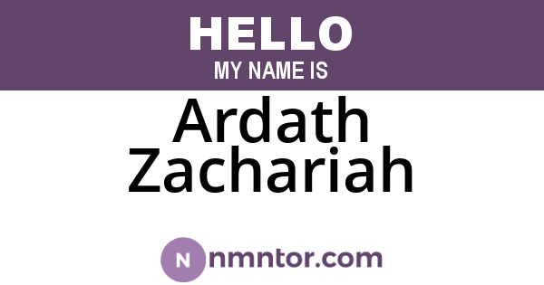 Ardath Zachariah
