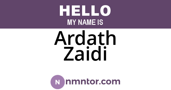 Ardath Zaidi