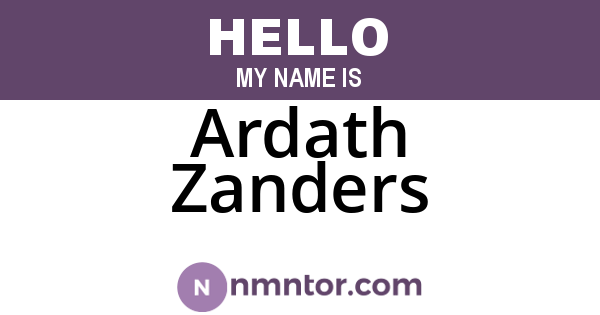 Ardath Zanders
