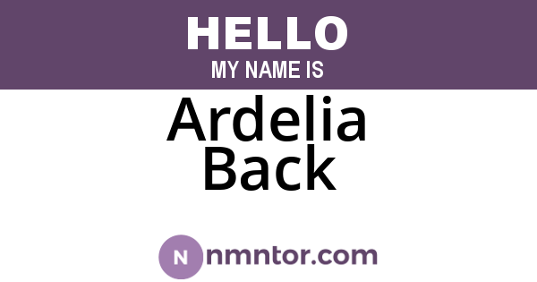Ardelia Back