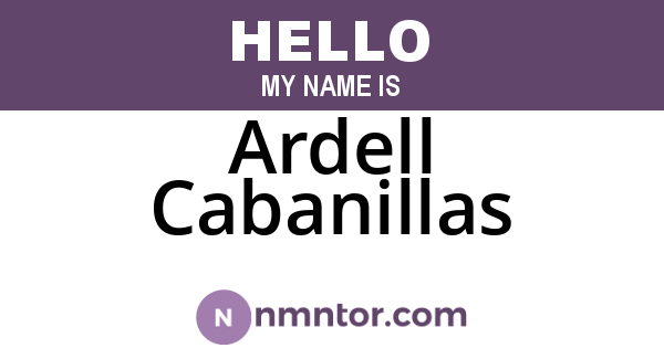 Ardell Cabanillas