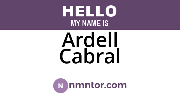 Ardell Cabral