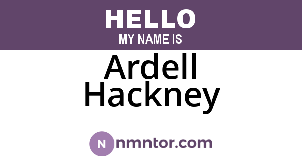 Ardell Hackney
