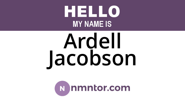 Ardell Jacobson