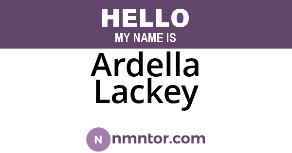 Ardella Lackey