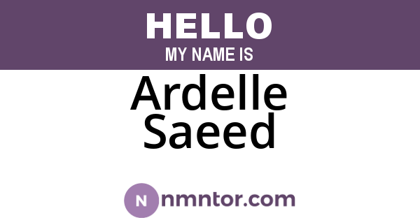 Ardelle Saeed