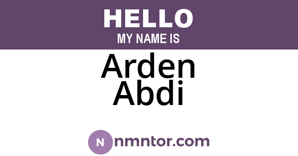 Arden Abdi