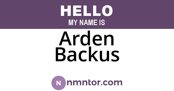Arden Backus