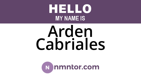 Arden Cabriales
