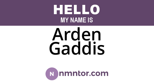 Arden Gaddis