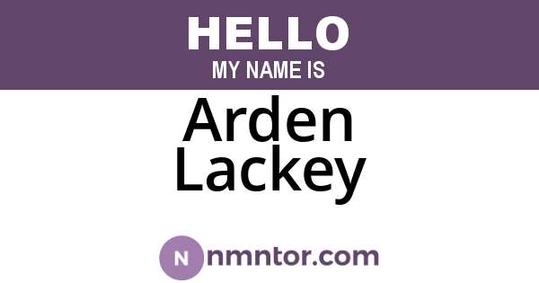 Arden Lackey