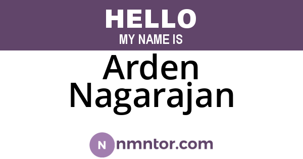 Arden Nagarajan