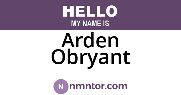 Arden Obryant