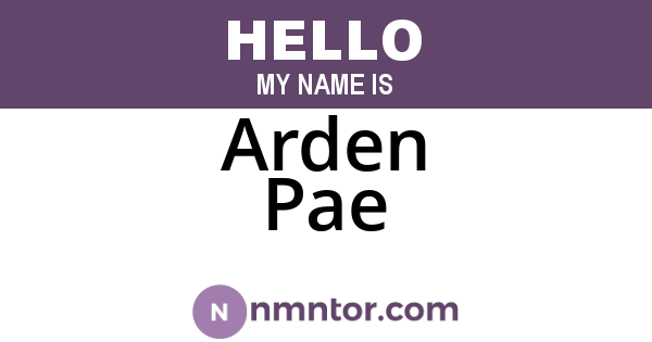 Arden Pae