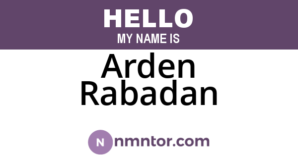 Arden Rabadan