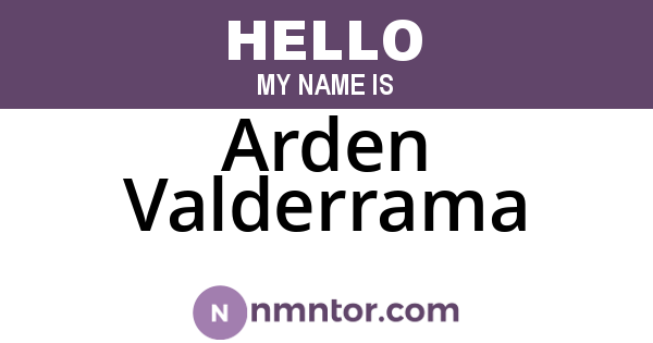 Arden Valderrama