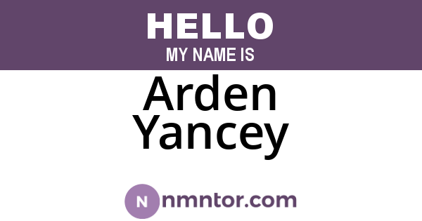 Arden Yancey