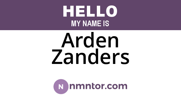 Arden Zanders