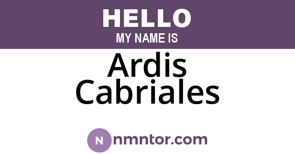 Ardis Cabriales