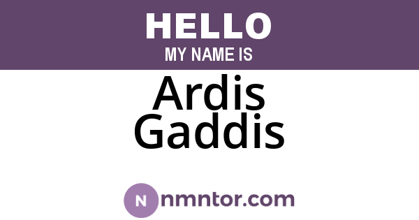 Ardis Gaddis