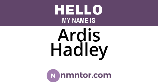 Ardis Hadley