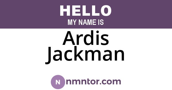 Ardis Jackman