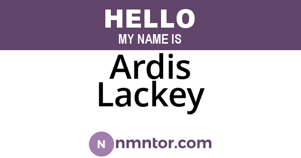 Ardis Lackey