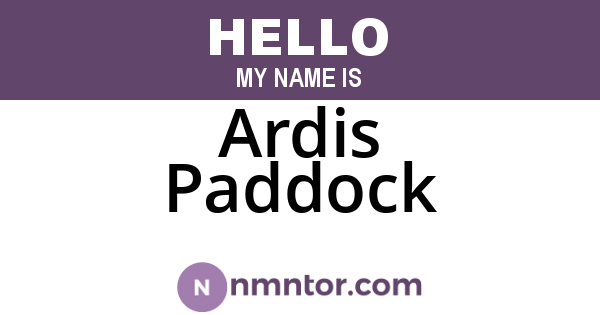 Ardis Paddock