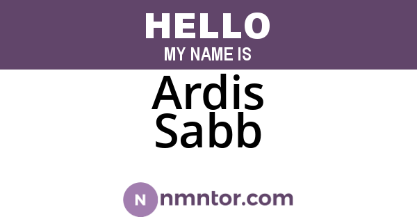 Ardis Sabb
