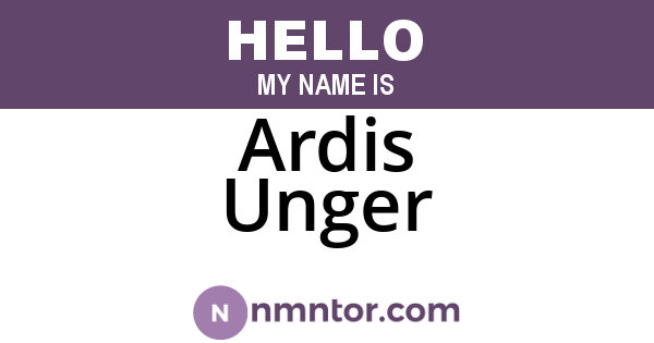 Ardis Unger