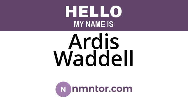 Ardis Waddell