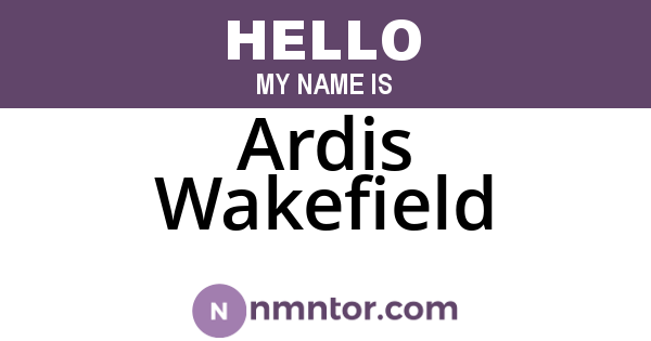 Ardis Wakefield
