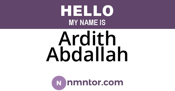 Ardith Abdallah