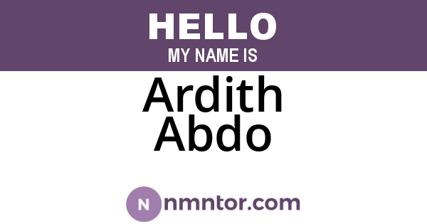 Ardith Abdo