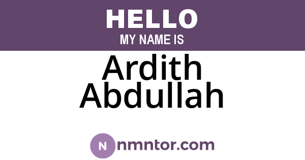 Ardith Abdullah