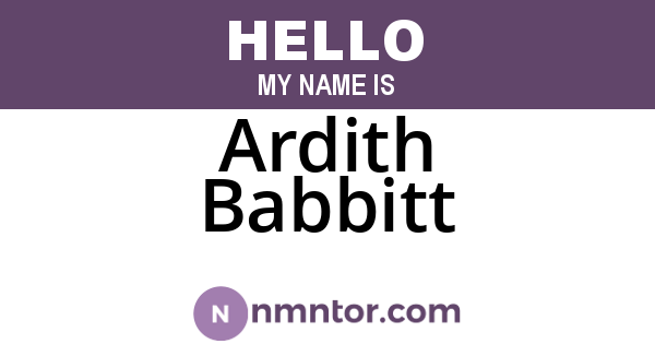 Ardith Babbitt