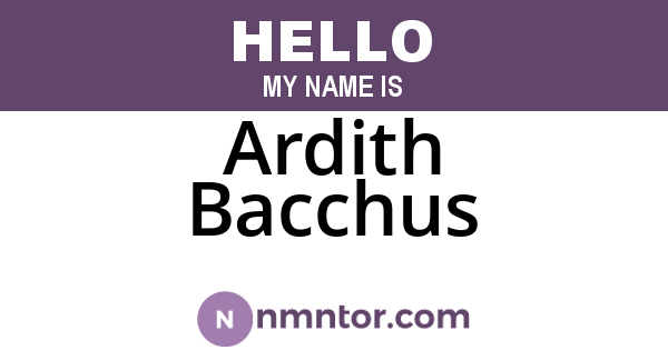 Ardith Bacchus