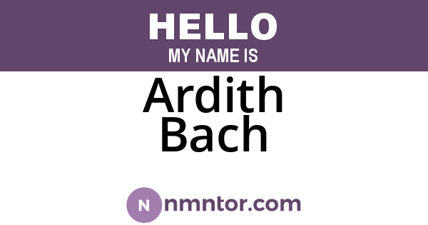 Ardith Bach