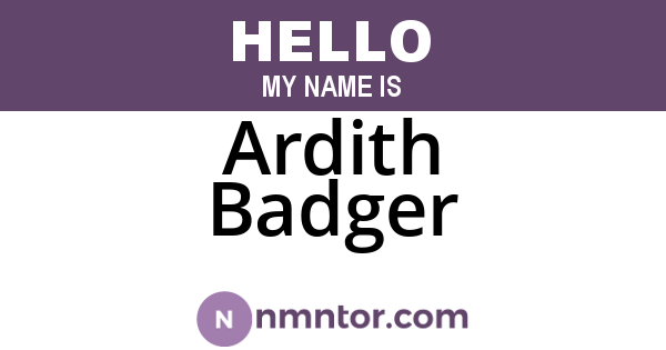 Ardith Badger