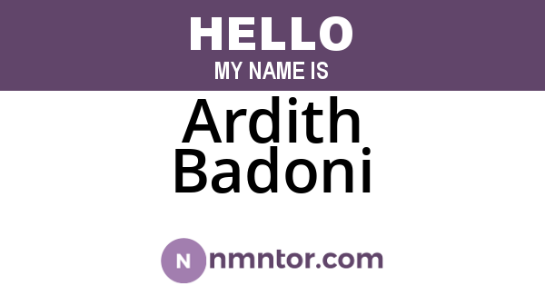 Ardith Badoni
