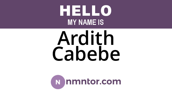Ardith Cabebe